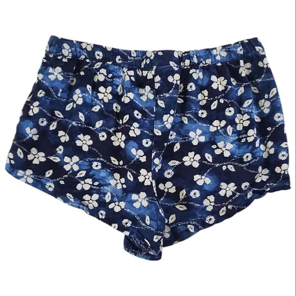 K1285 * Vince Camuto Girls Floral Print Shorts Blue White Size 8 - Picture 3 of 5